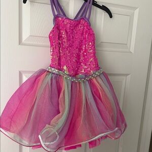 Sparkling Pink Sequin Kids dance costume